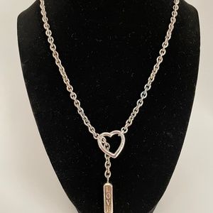 Sterling silver lariat type of necklace